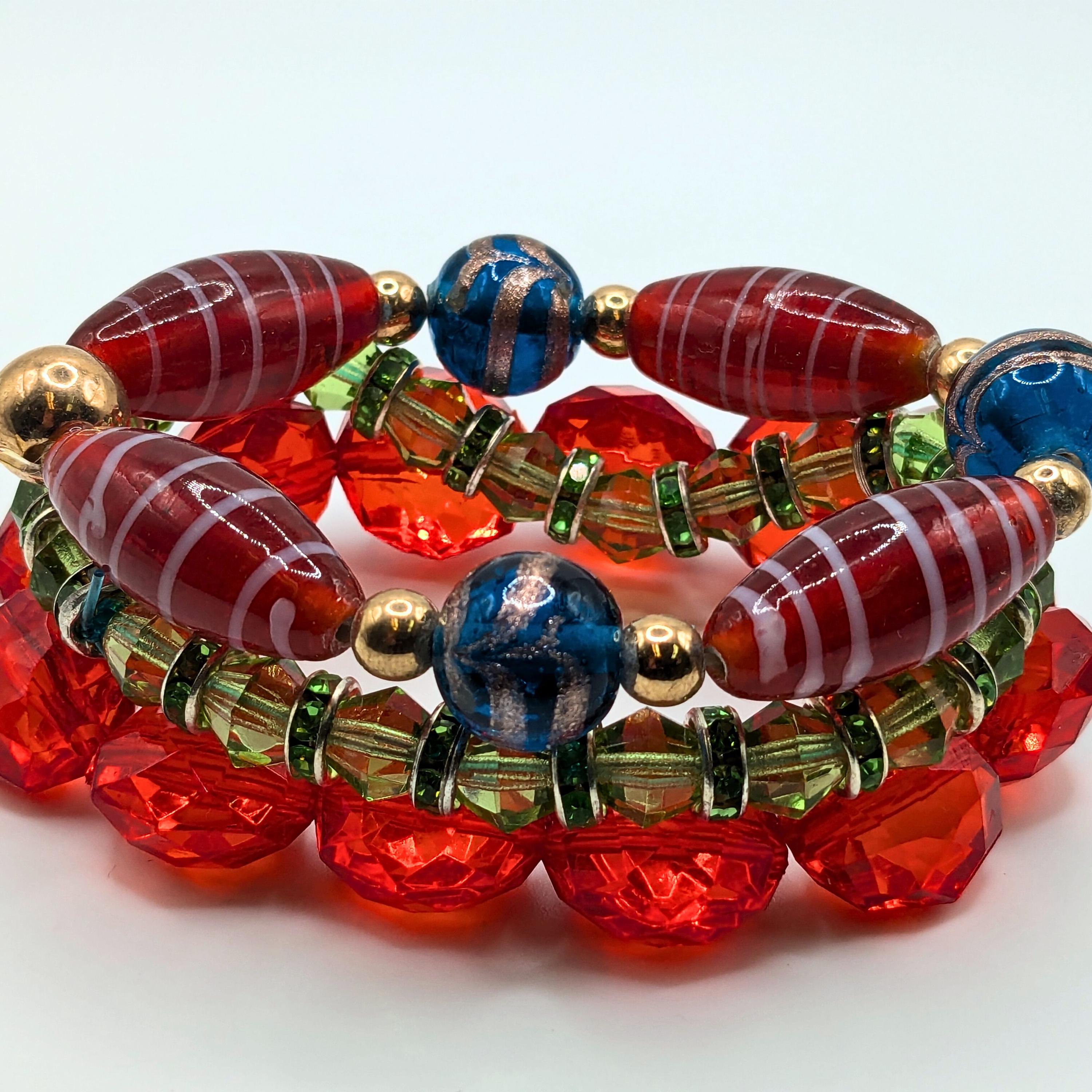 Beaded Bracelets for Women Trendy Jewelry Boho Beaded 3 Stacked Set image 1