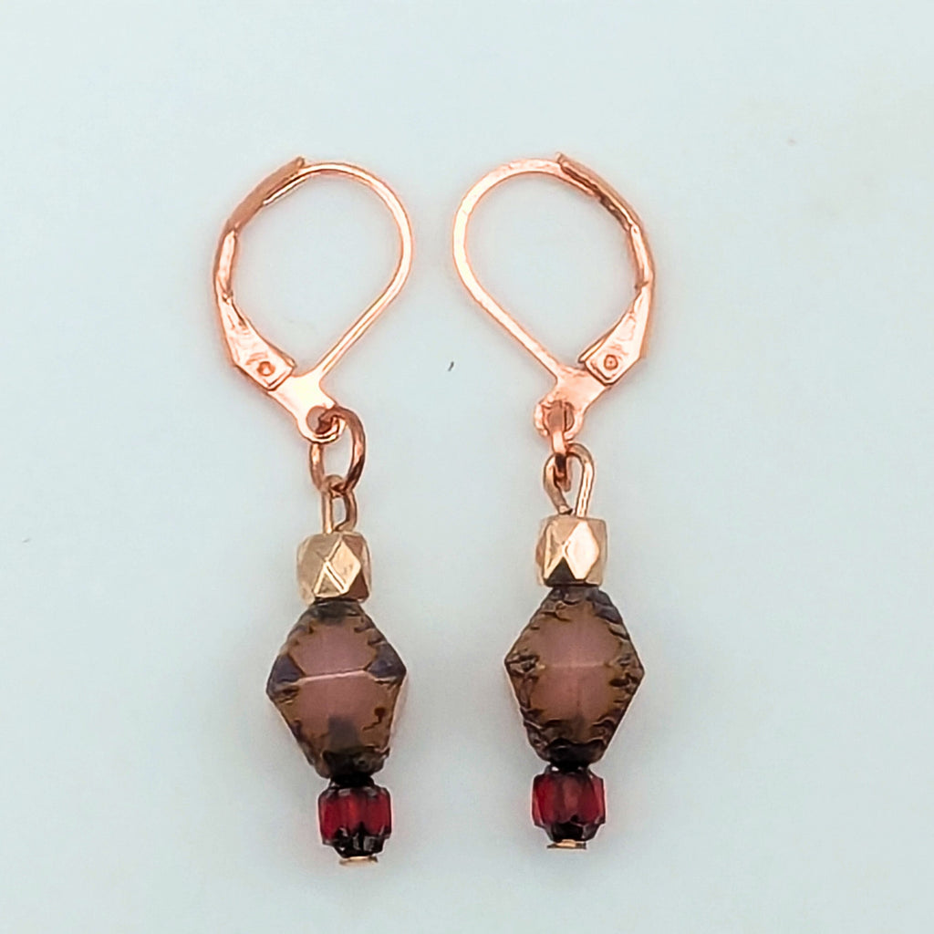 Pink Dainty Dangle Earrings image 2