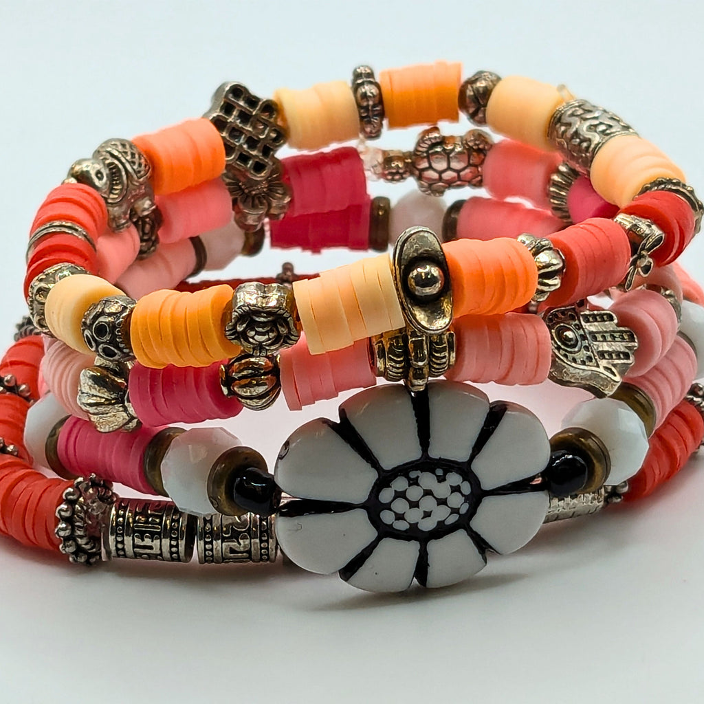 Beaded Bracelets for Women Trendy Jewelry Boho Beaded 4 Stacked Set image 3