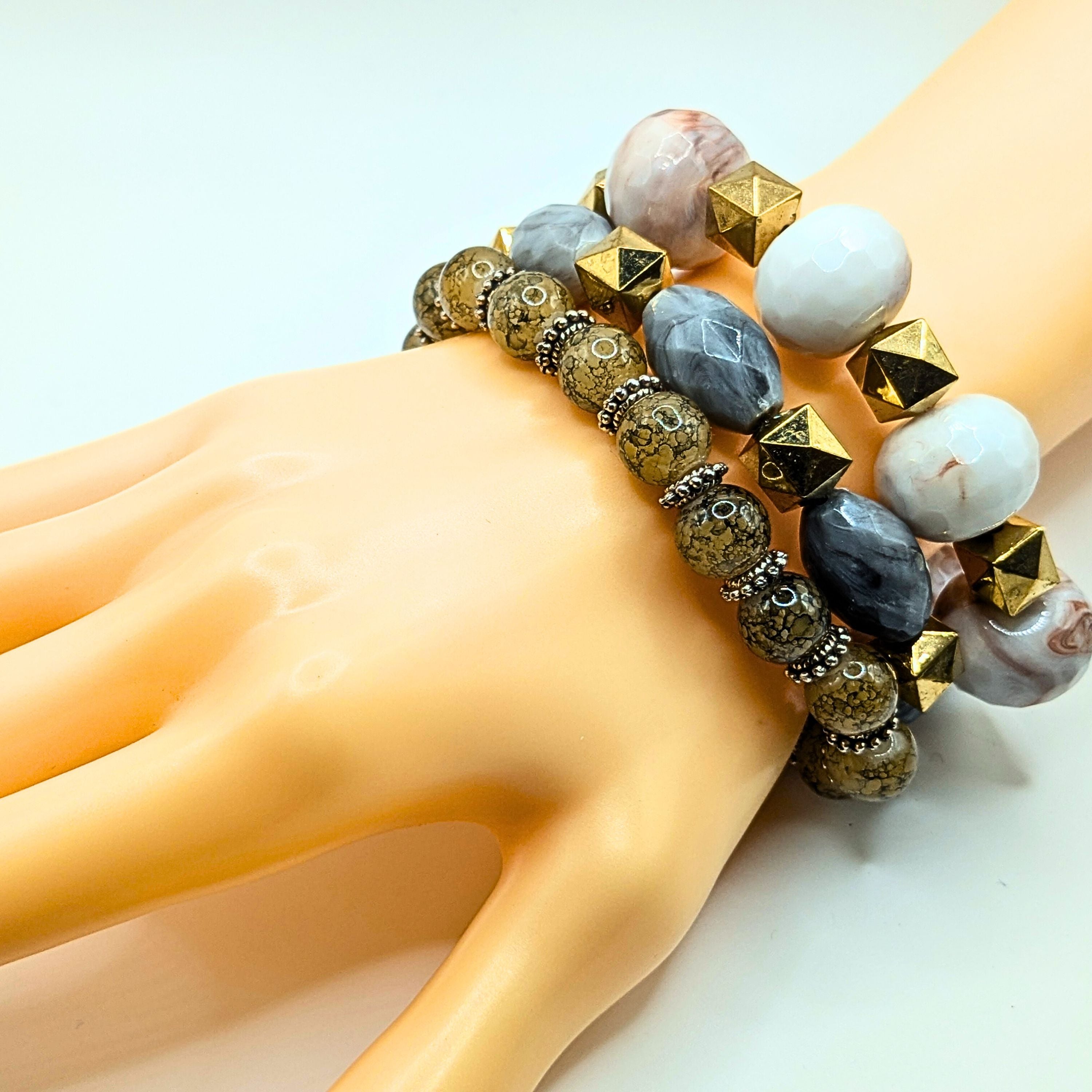 Beaded Bracelets for Women Jewelry Boho Beaded 3 Stacked Set image 0