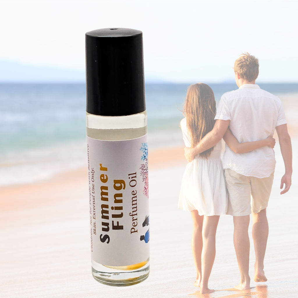 Summer Fling Perfume Oil | Ocean and Sea Salt Fragrance | Amber & Bonfire Scent image 2