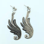 Long Silver Dangle Earrings image 1