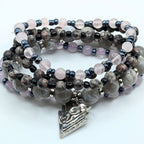 Gemstone Beaded Bracelets for Women Jewelry Boho Beaded 5 Stacked Set image 1
