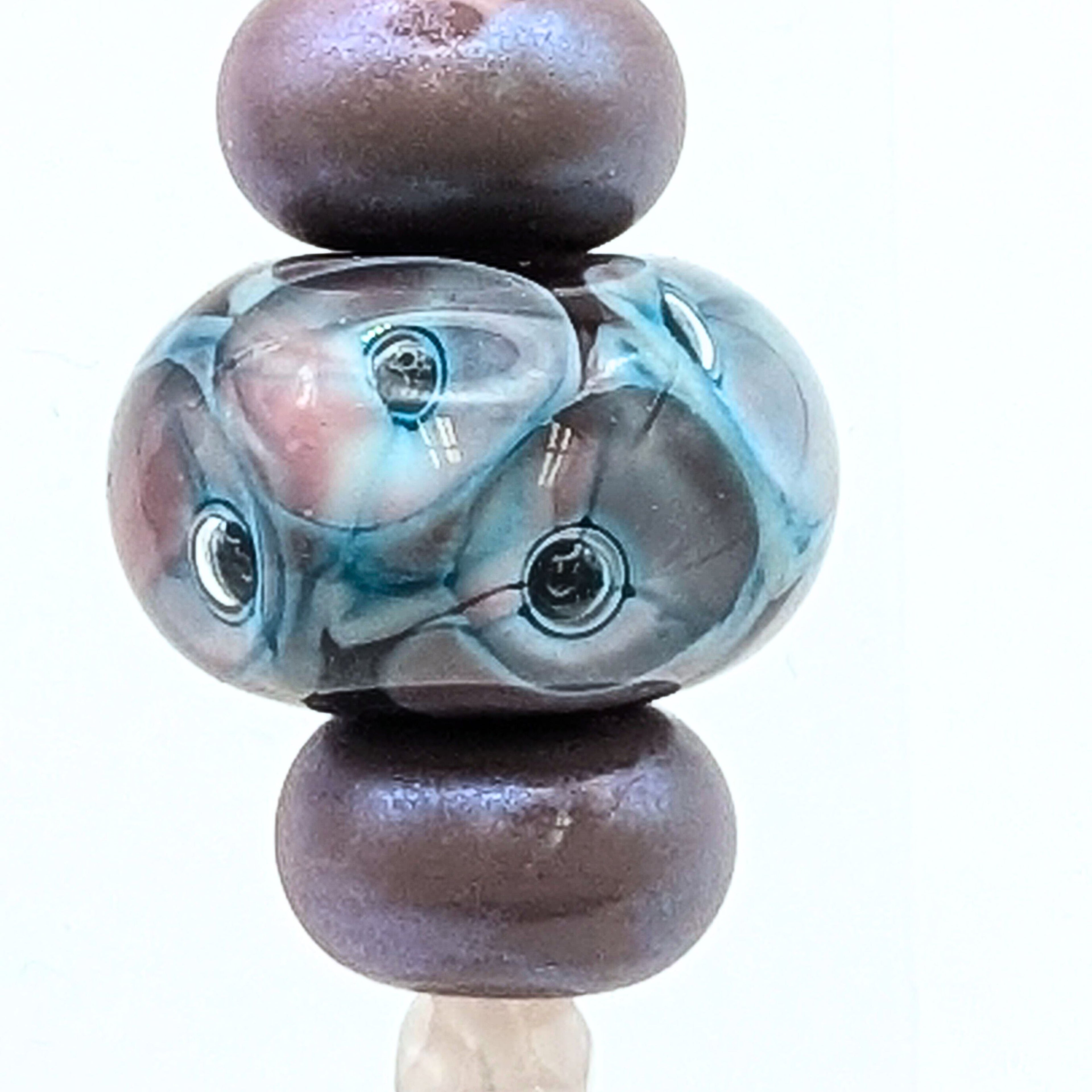 Purple Marbled Dangle Earrings image 1