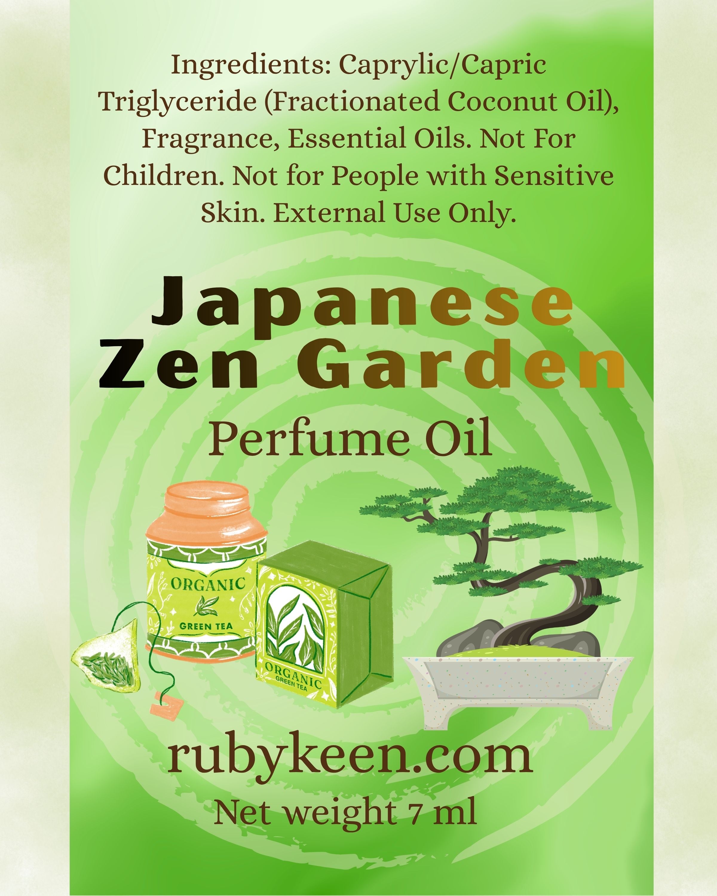 Japanese Zen Garden Perfume Oil | Fresh Green Tea Floral Scent | 7 ml Roll On image 3