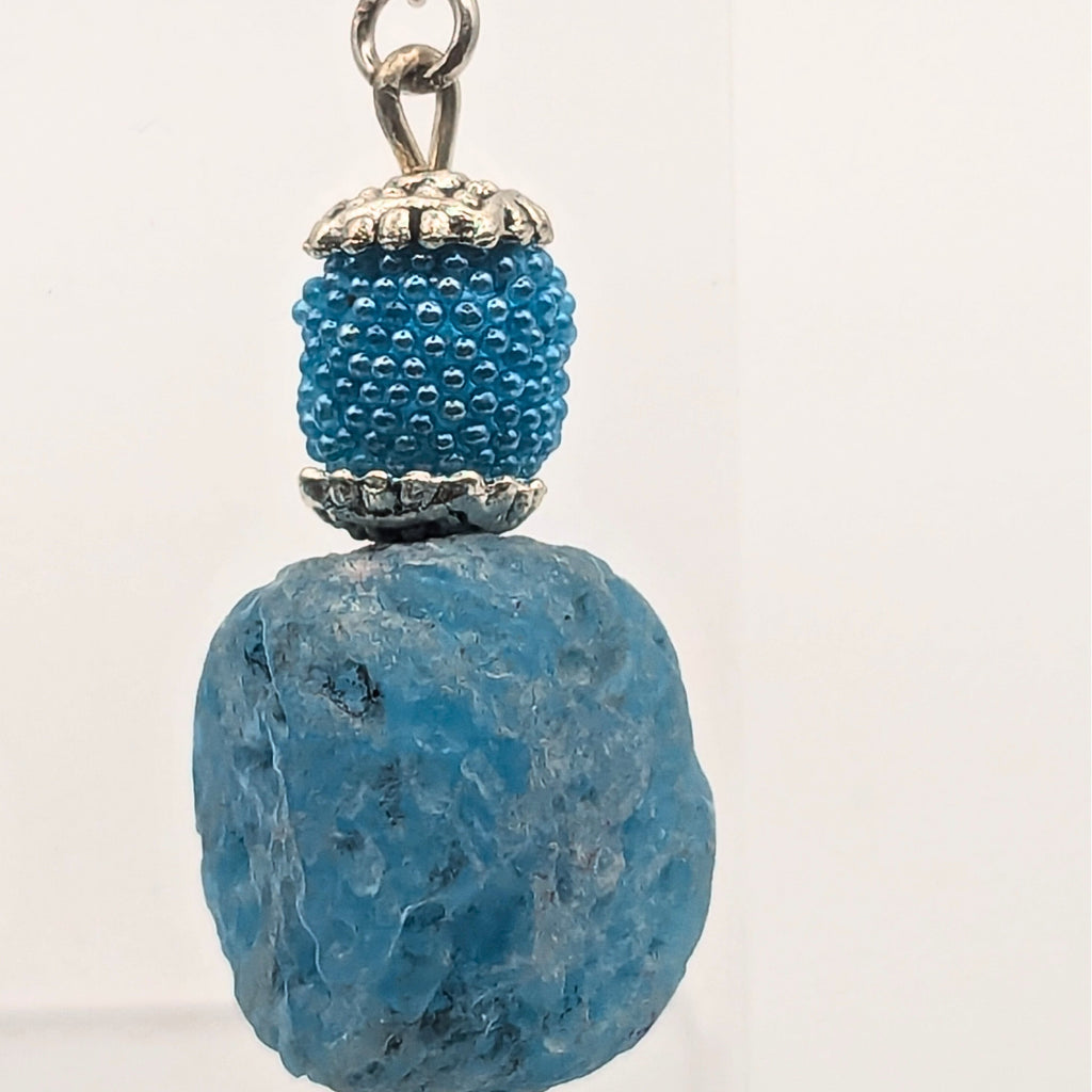 Chunky Light Blue Dangle Earrings image 1