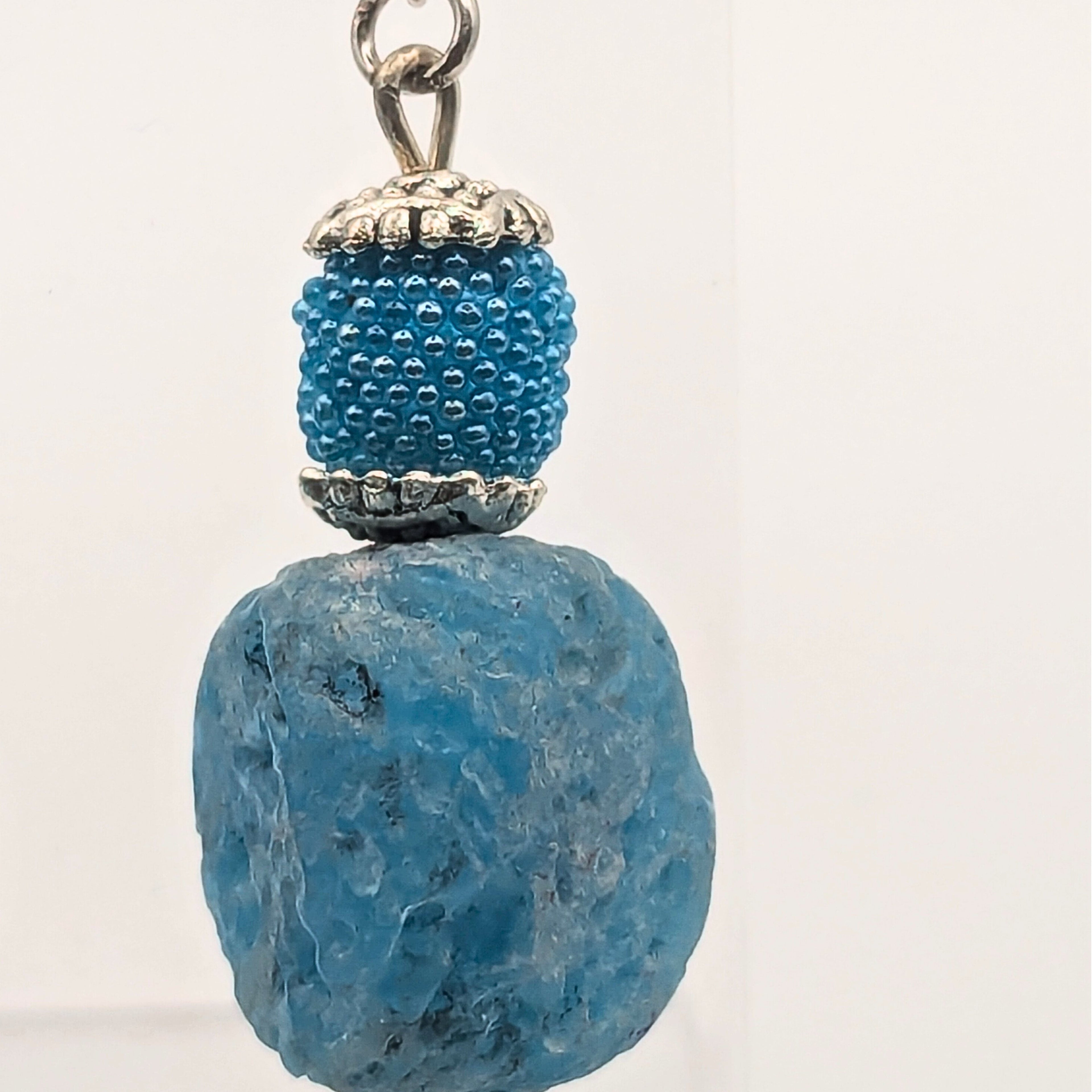 Chunky Light Blue Dangle Earrings image 1