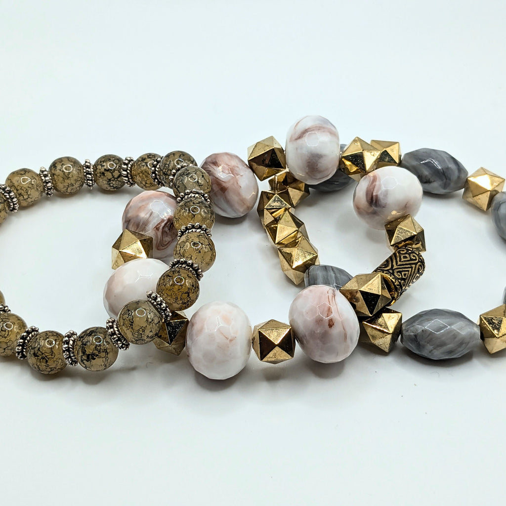 Beaded Bracelets for Women Jewelry Boho Beaded 3 Stacked Set image 1