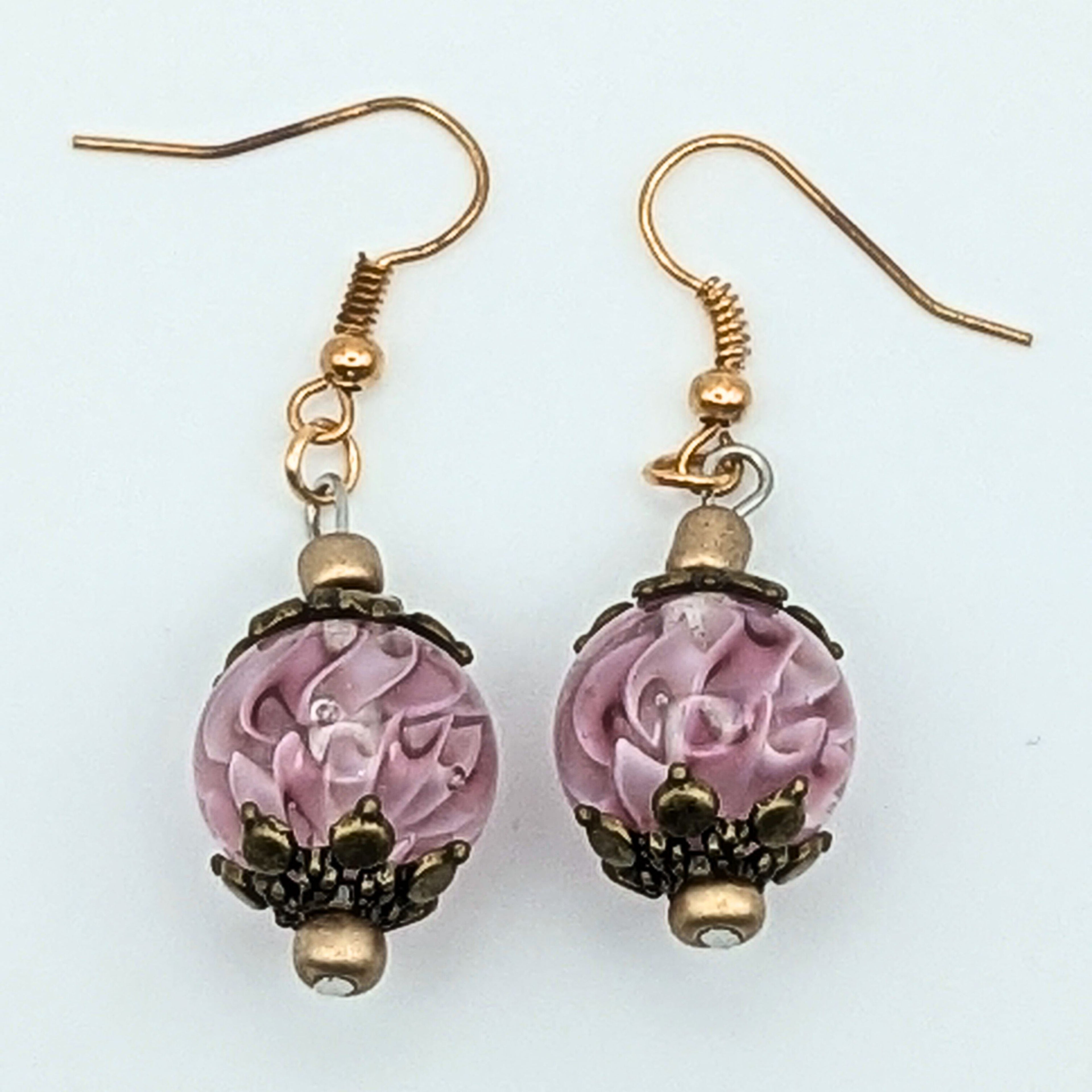 Decorative Purple Dangle Earrings image 1