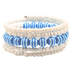 Blue Nautical Beaded Cuff Bracelet image 1