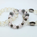 Silver Beaded Bracelets for Women Jewelry Boho Beaded 3 Stacked Set image 4