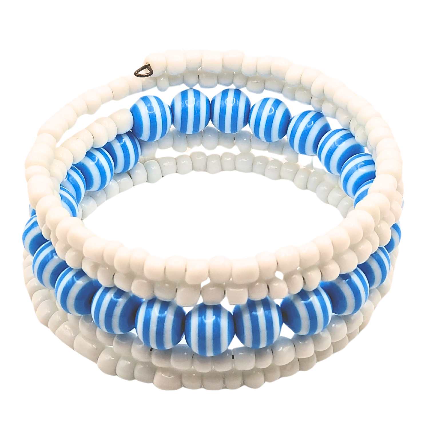 Blue Nautical Beaded Cuff Bracelet image 2