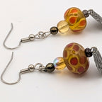 Yellow And Red Marbled Dangle Earrings image 2