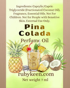 Piña Colada Perfume Oil | Tropical Coconut & Pineapple Fragrance | Beach Scent image 5