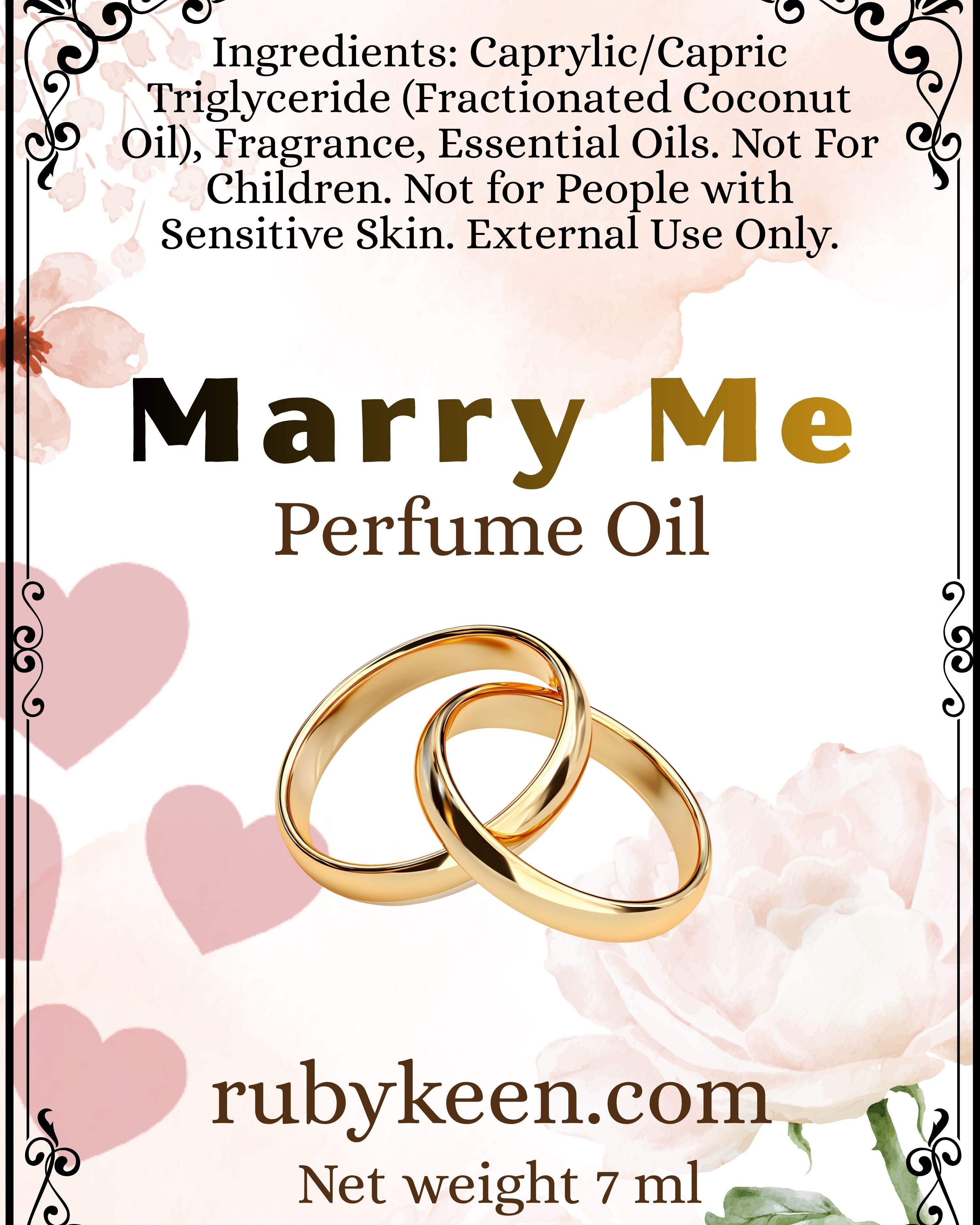 Marry Me Perfume Oil Neroli Tuberose| Romantic Vanilla Rollerball (7ml) image 2