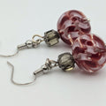 Red Marbled Dangle Earrings image 0