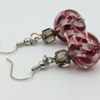 Red Marbled Dangle Earrings image 0