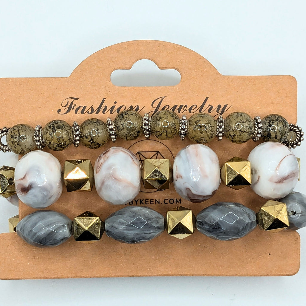 Beaded Bracelets for Women Jewelry Boho Beaded 3 Stacked Set image 4