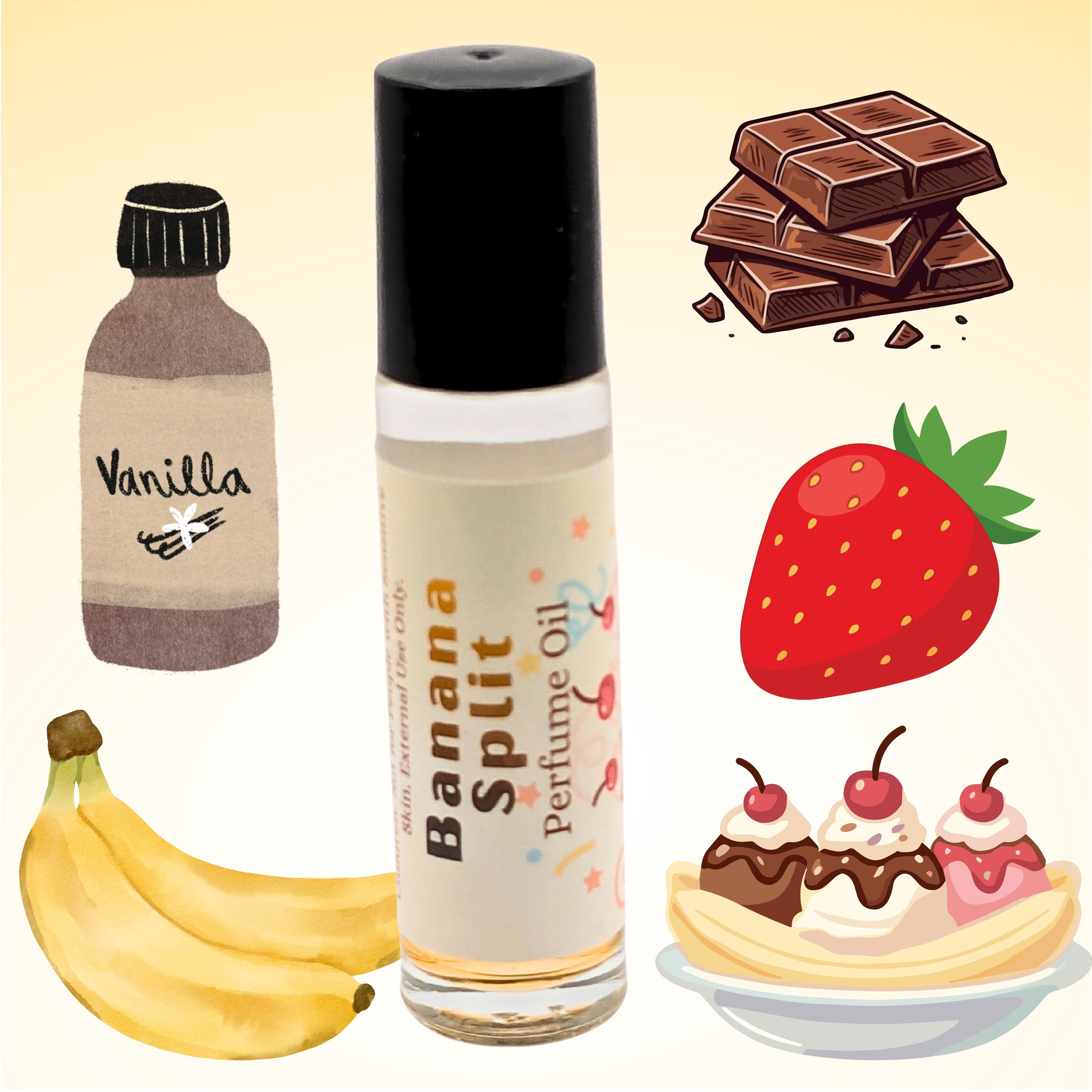 Banana Split Perfume Oil | Banana, Strawberry & Chocolate Fragrance | Roll-On image 2