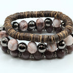Neutral Beaded Bracelets for Women Jewelry Boho Beaded 3 Stacked Set image 4