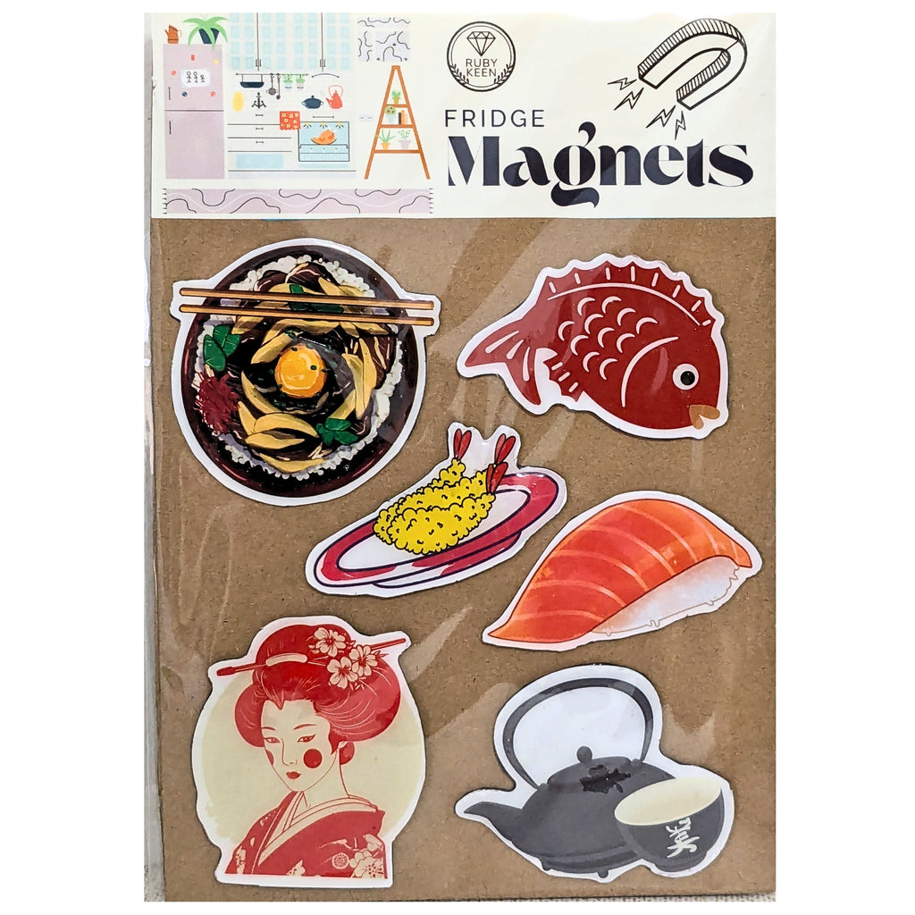 Japanese Geisha Themed Fridge Magnets Kitchen Decor Miniature Food Magnets image 0
