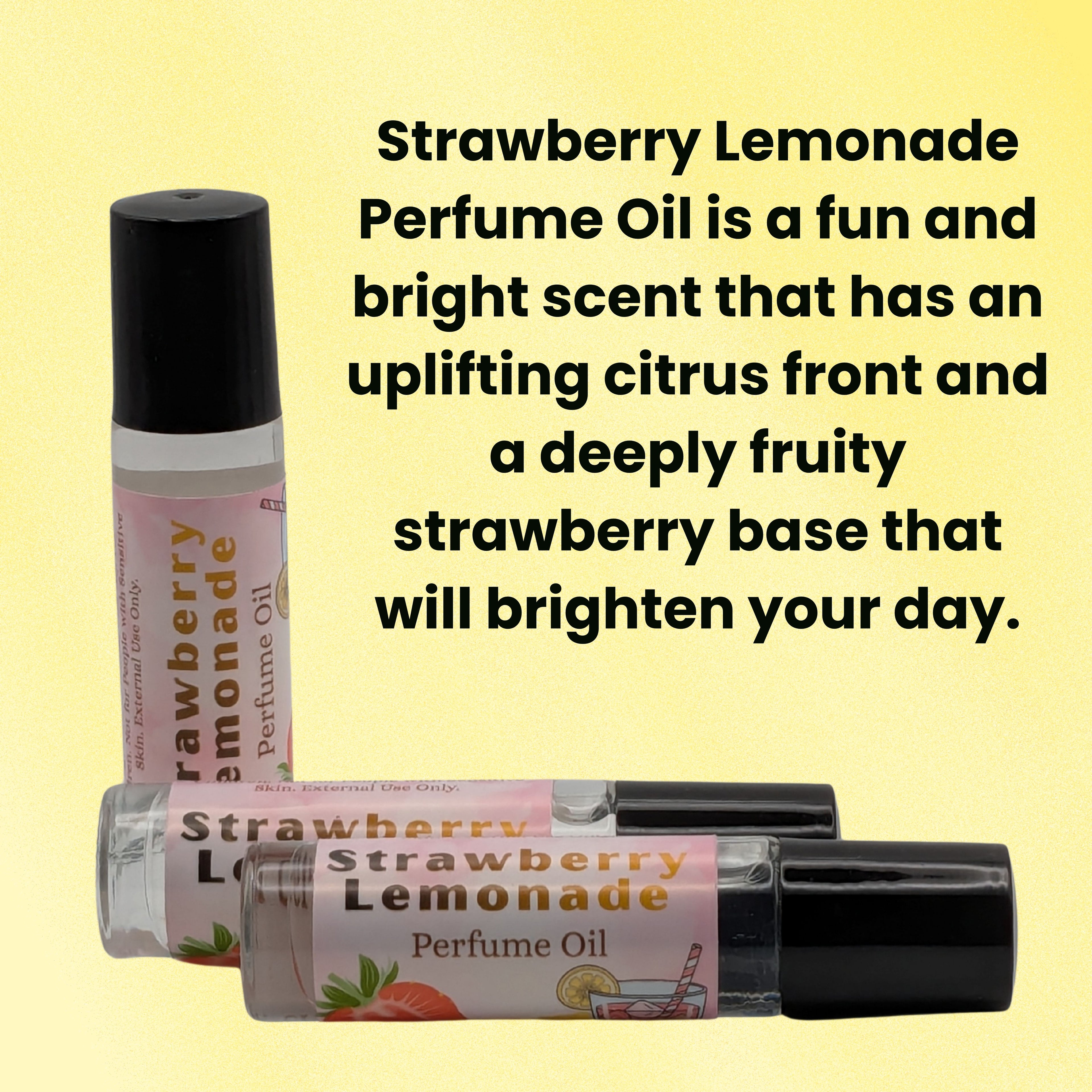 Strawberry Lemonade Perfume Oil | 7ml Fruity Citrus Roll On | Sweet Summer Scent image 1