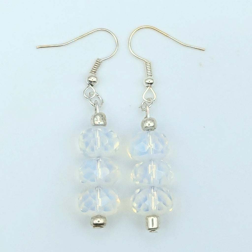 Clear Crystal Stacked Dangle Earrings image 1