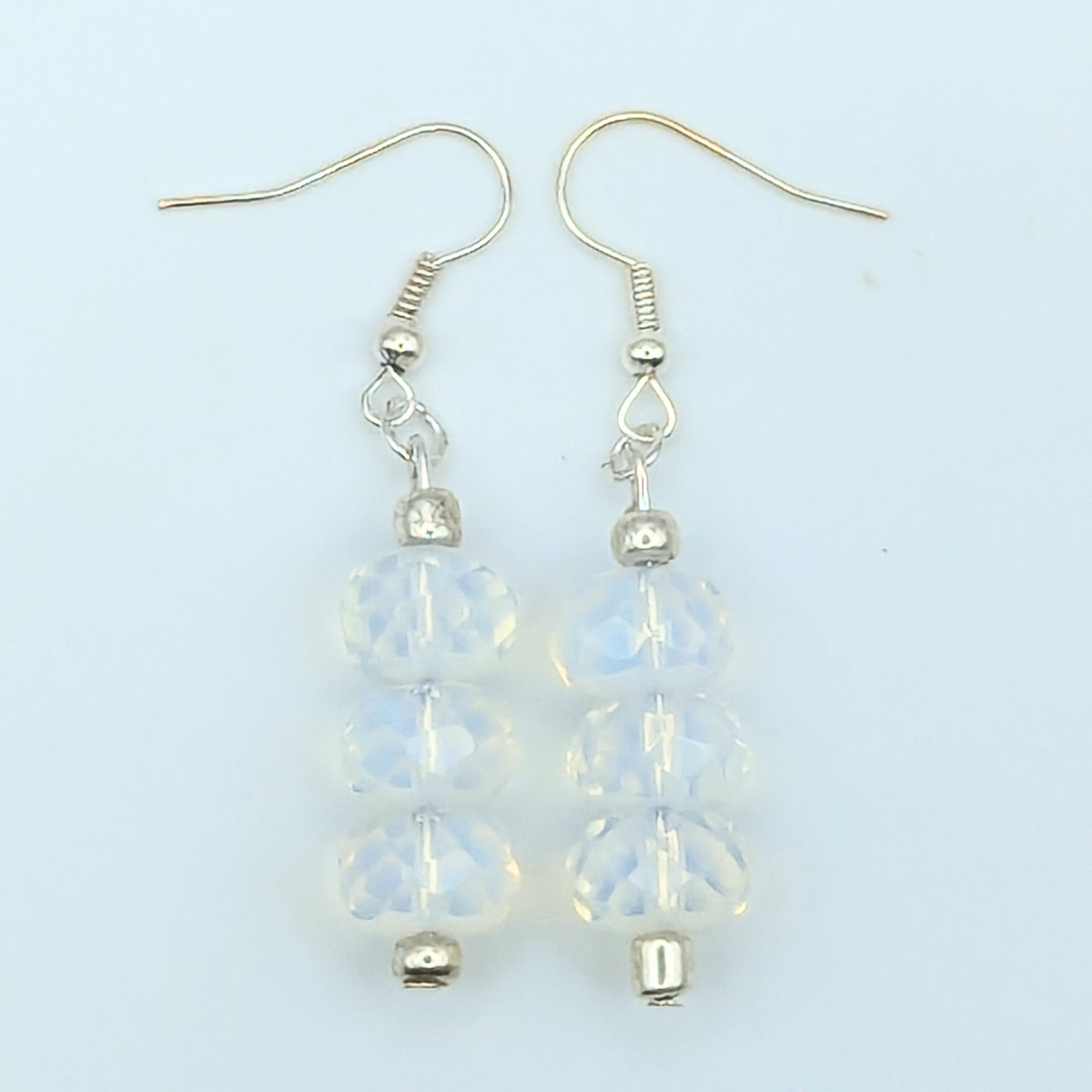Clear Crystal Stacked Dangle Earrings image 1