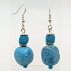 Chunky Light Blue Dangle Earrings image 0