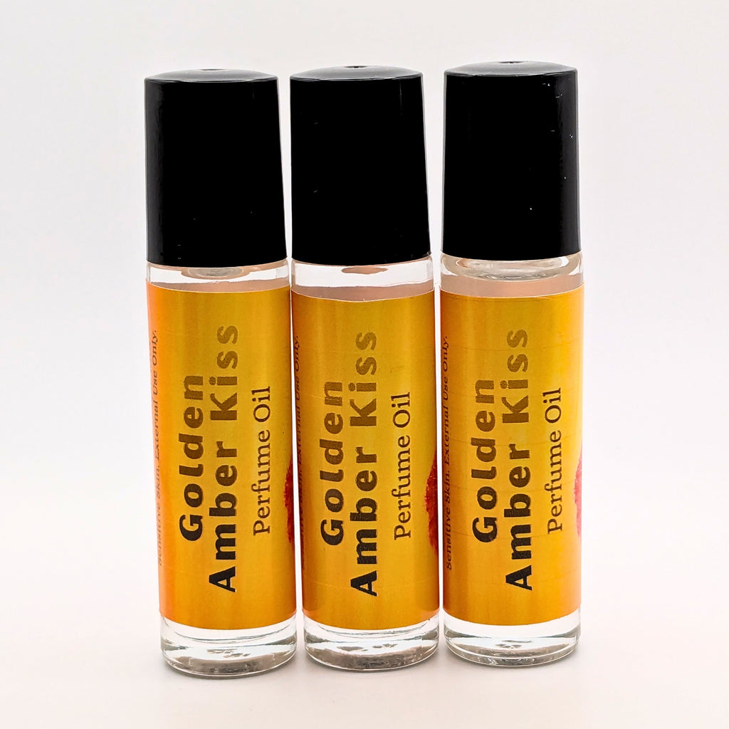 Golden Amber Kiss Perfume Oil, Ambrosia Pear Honey Scent, 7ml Rollerball image 5