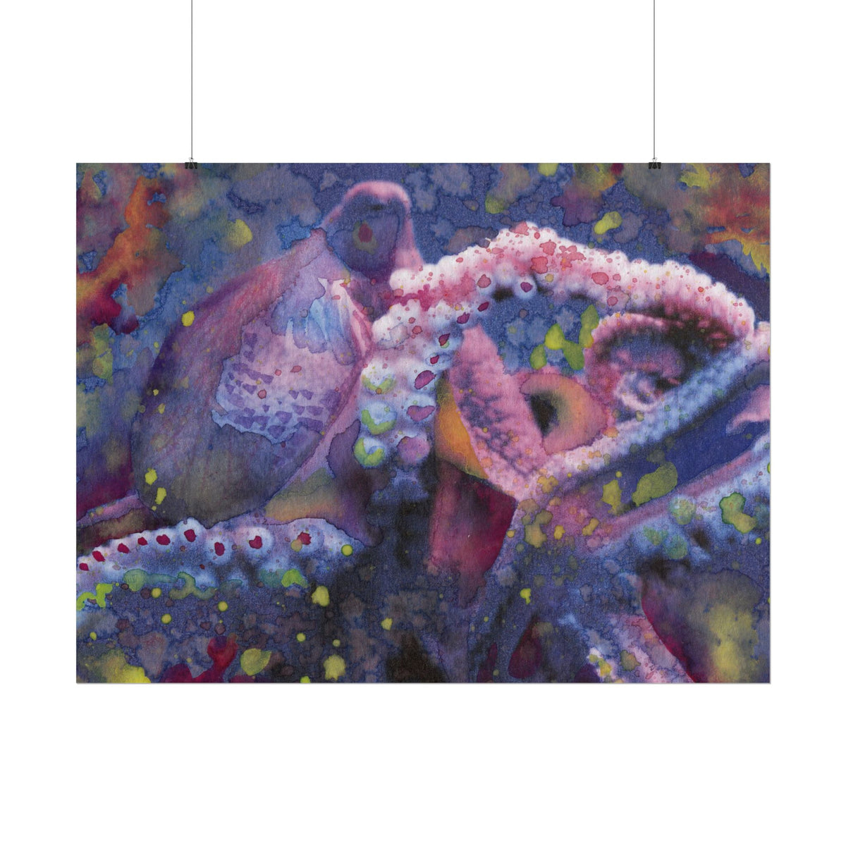 Purple Octopus Watercolor Poster, Octopus Wall Art, Underwater Ocean Art Print, Marine Life Decor, Modern Sea Life Artwork