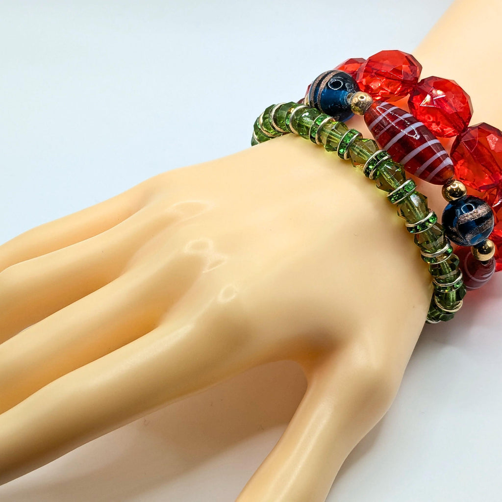 Beaded Bracelets for Women Trendy Jewelry Boho Beaded 3 Stacked Set image 2