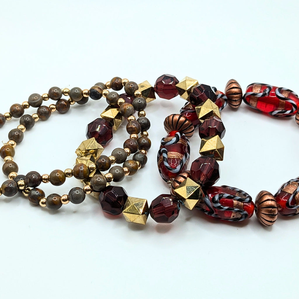 Mixed Beaded Bracelets for Women Jewelry Boho Beaded 4 Stacked Set image 1