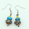 Light Blue And Yellow Swirl Dangle Earrings image 0