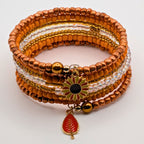 Beaded Cuff Bracelet With Orange Fox And Flower image 2