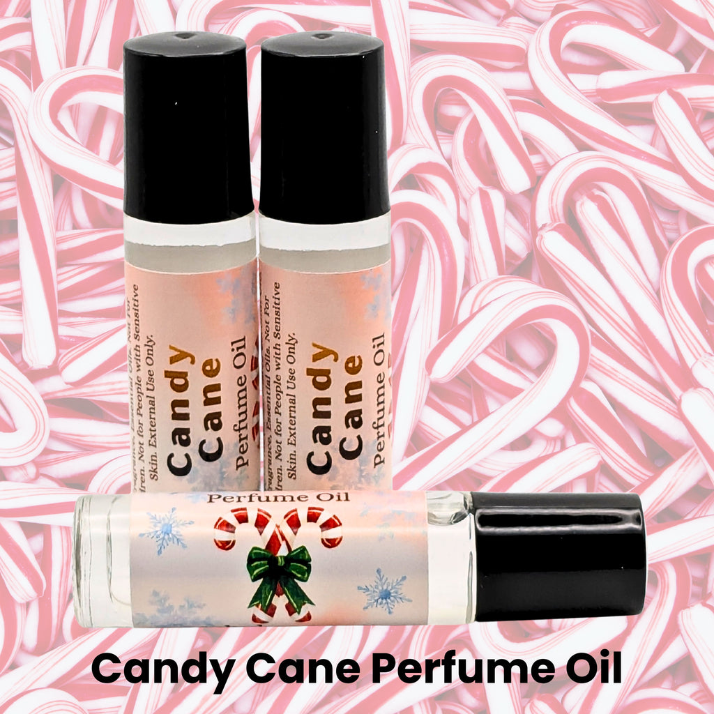 Candy Cane Perfume Oil | Sweet Peppermint Roll On Fragrance | 7 ml Holiday Scent