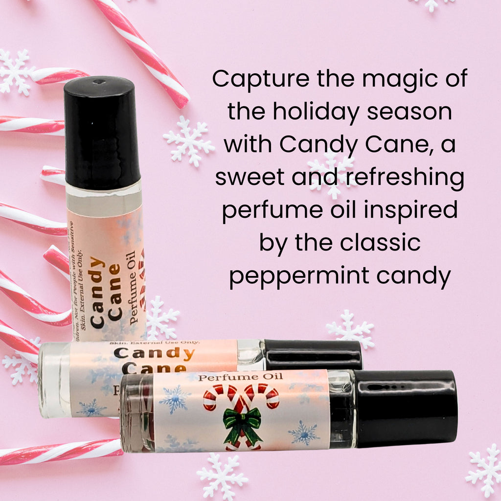 Candy Cane Perfume Oil | Sweet Peppermint Roll On Fragrance | 7 ml Holiday Scent
