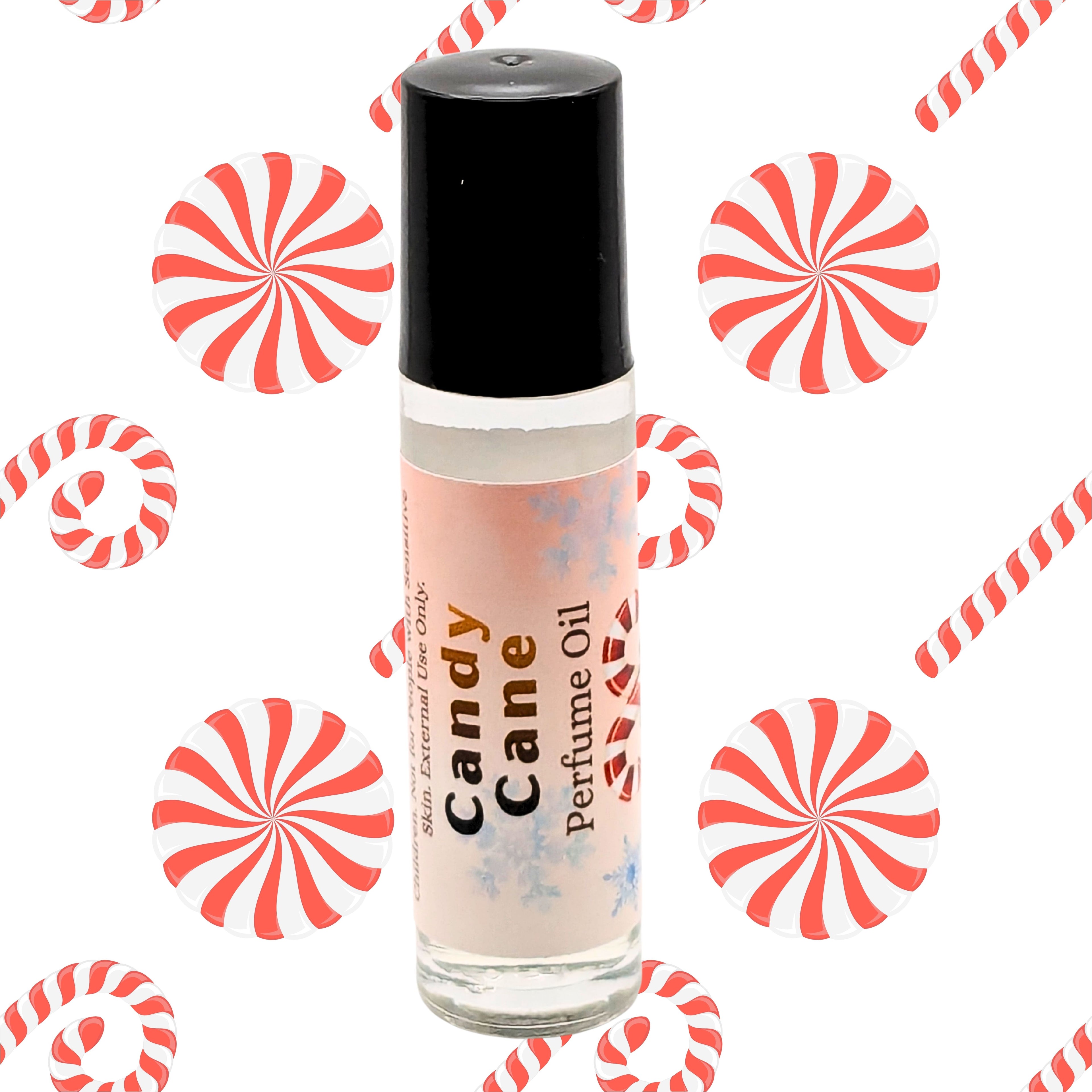 Candy Cane Perfume Oil | Sweet Peppermint Roll On Fragrance | 7 ml Holiday Scent