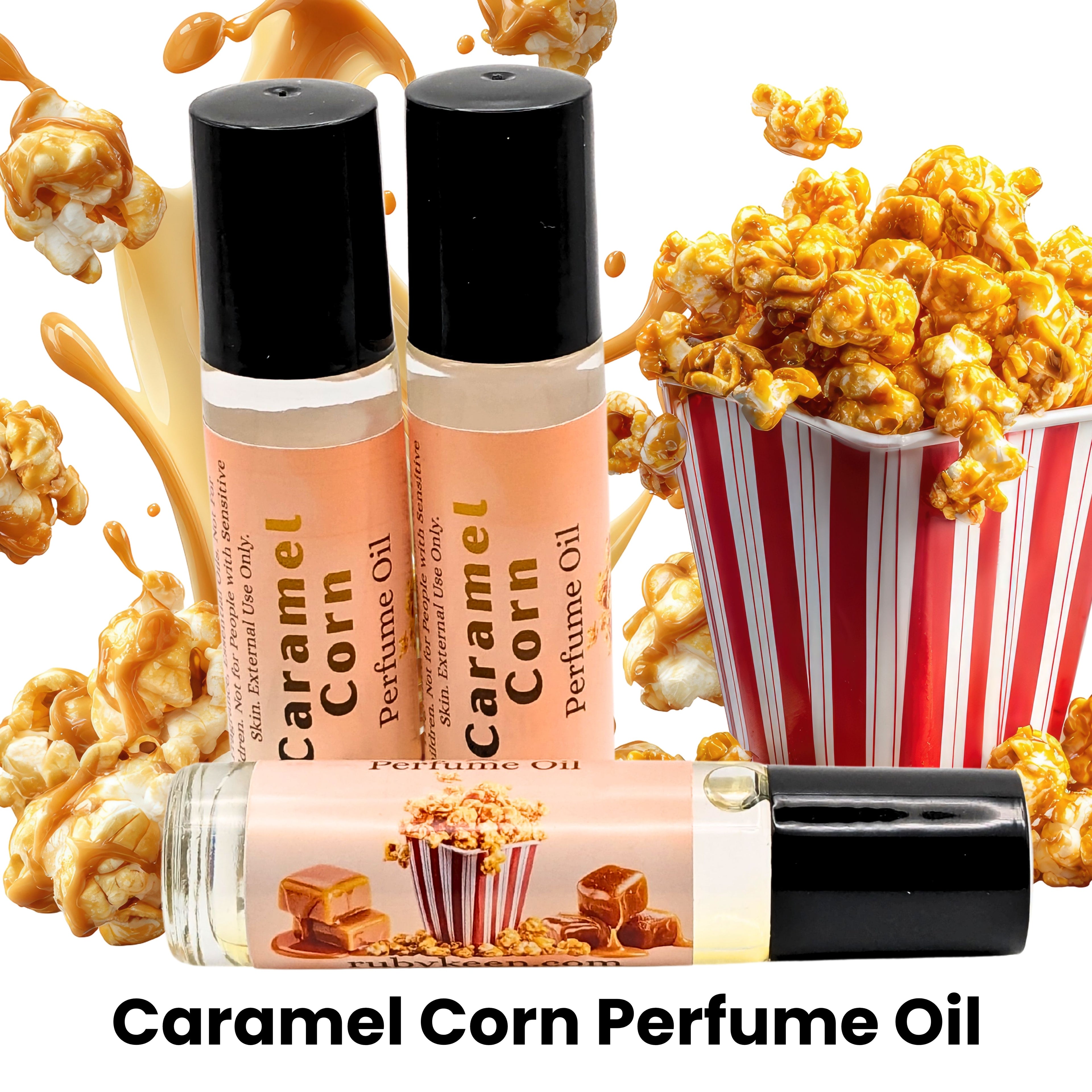 Caramel Corn Perfume Oil | Sweet Gourmand Roll On Fragrance | 7 ml Handmade Bakery Scent | Summer Fair Treat | Cozy Dessert Perfume