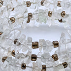 Clear Quartz Gemstone Chip Bead 3-Layer Memory Wire Wrap Bracelet