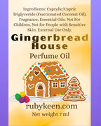 Gingerbread House Perfume Oil | Spiced Vanilla Bakery Roll On Fragrance | 7 ml