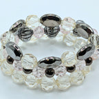 Silver Beaded Bracelets for Women Jewelry Boho Beaded 3 Stacked Set image 0