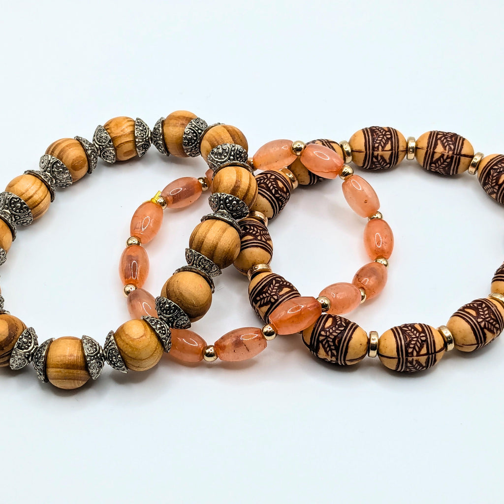 Beaded Bracelets for Women Jewelry Boho Beaded 3 Stacked Set image 4