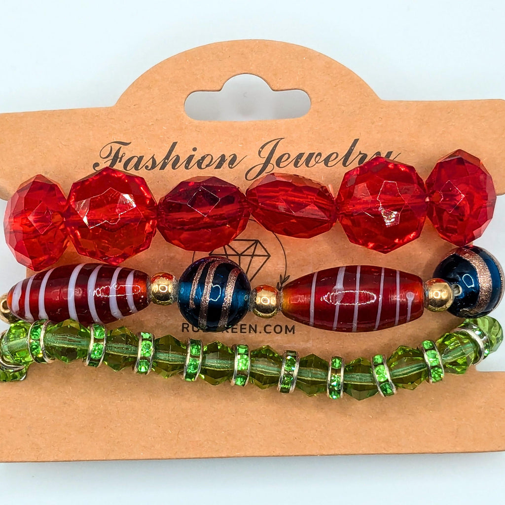 Beaded Bracelets for Women Trendy Jewelry Boho Beaded 3 Stacked Set image 4