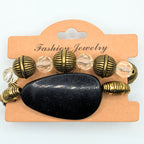 Chunky Beaded Bracelets for Women Jewelry Boho Beaded 2 Stacked Set image 2
