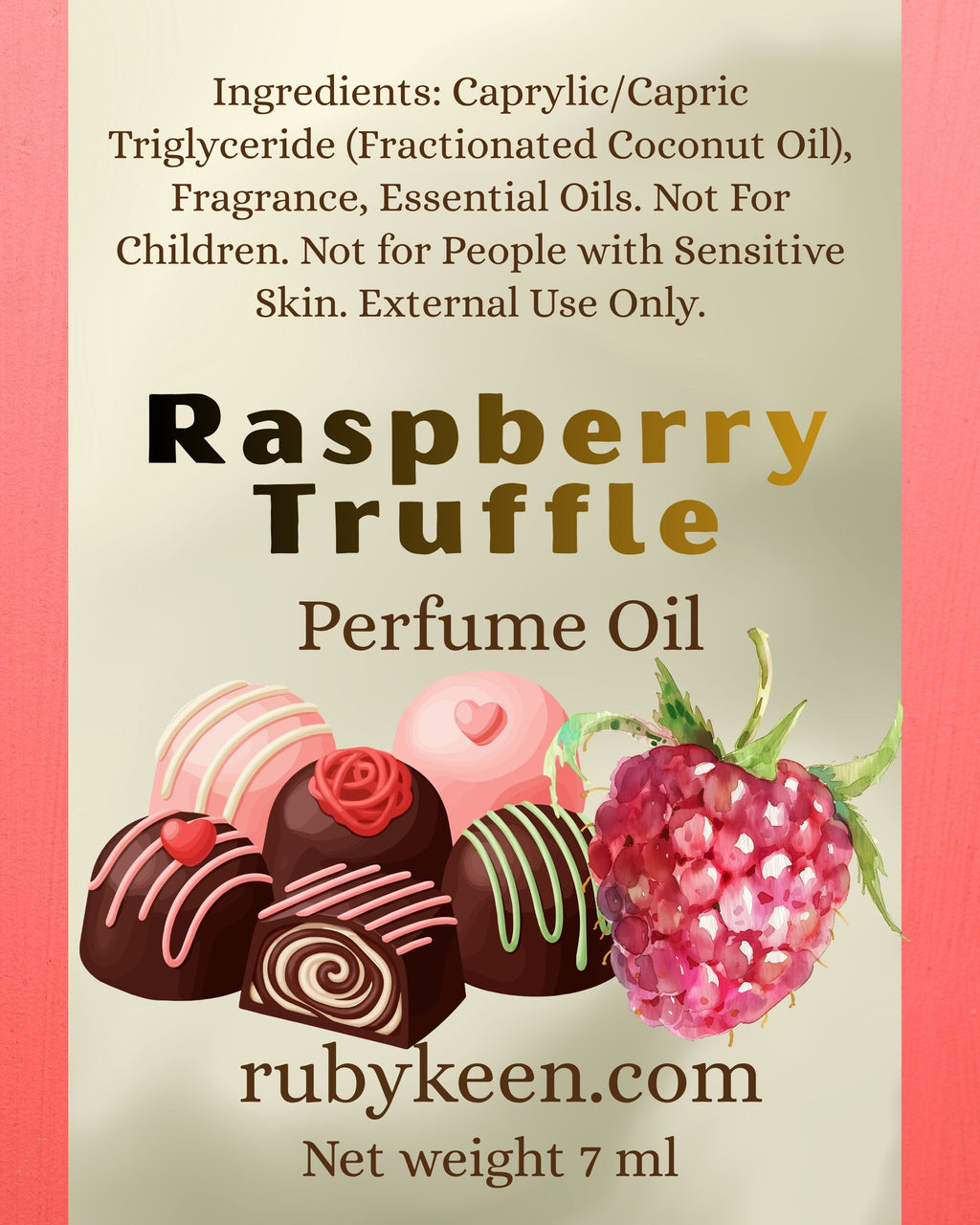 Raspberry Truffle Perfume Oil | Raspberry White Chocolate Fragrance 7 ml image 3