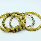 Lime Green Beaded Bracelets for Women Jewelry Boho Beaded 4 Stacked Set image 2