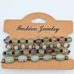 Gemstone Beaded Bracelets for Women Jewelry Boho Beaded 4 Stacked Set image 3