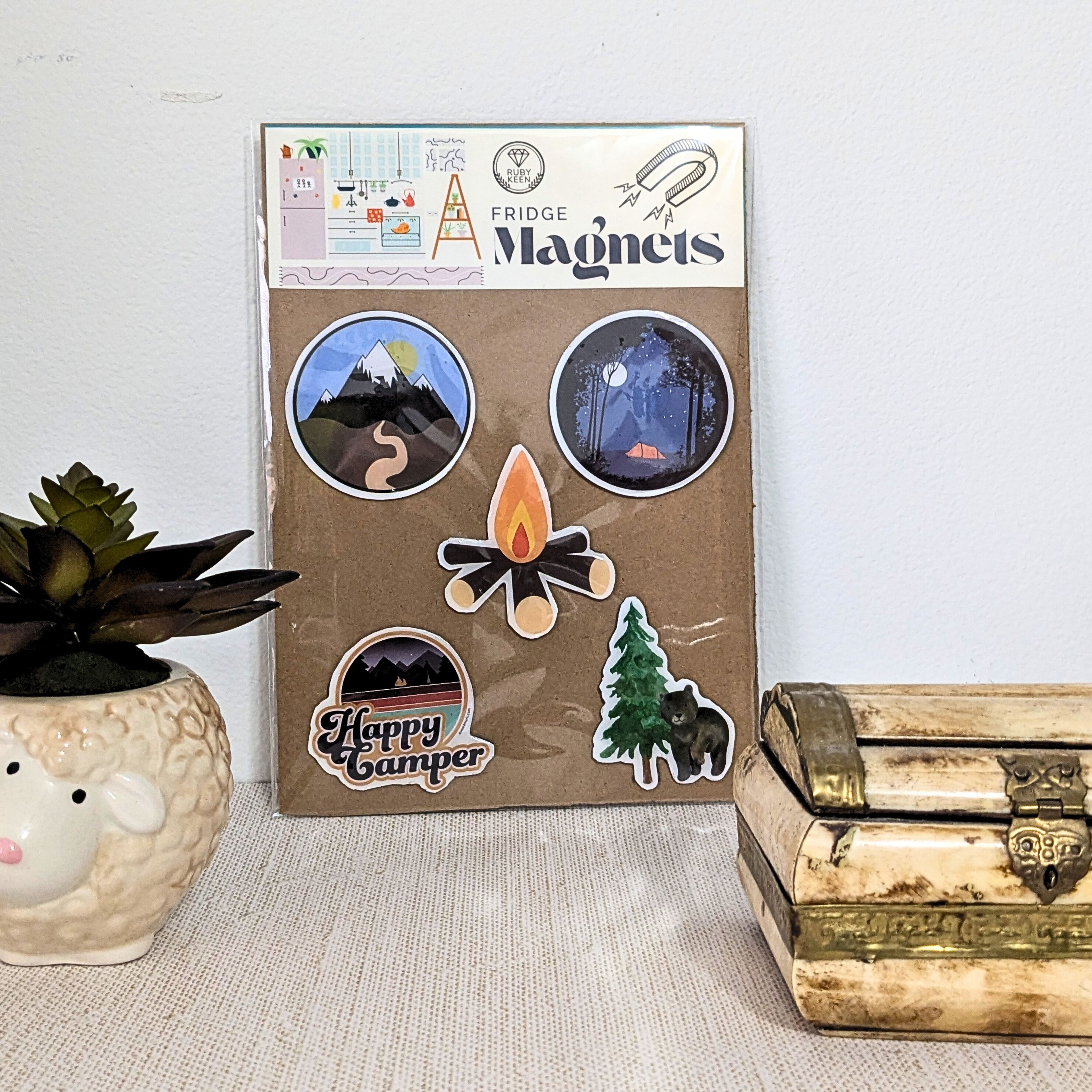 Happy Camper Travel Fridge Magnets – National Parks, Road Trip Decor image 1