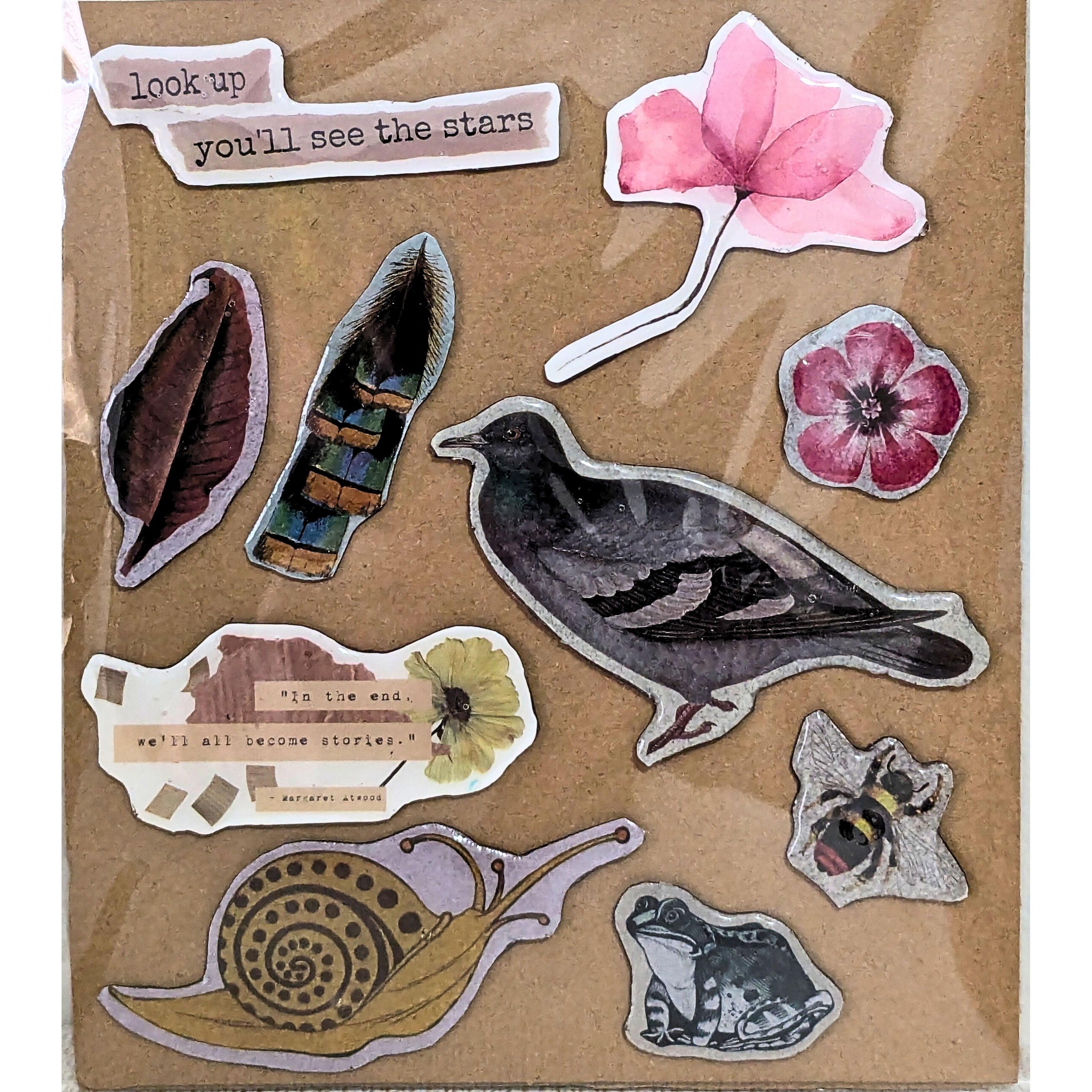 Nature Themed Fridge Magnets Kitchen Decor Flowers Magnets Snails, Birds image 2